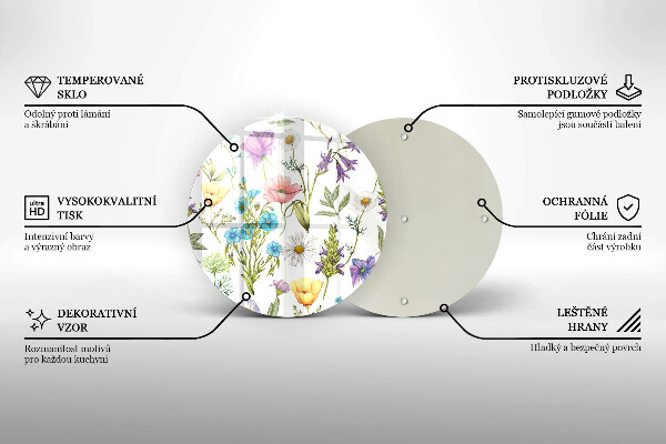 De vidrio templado Ilustración de flores