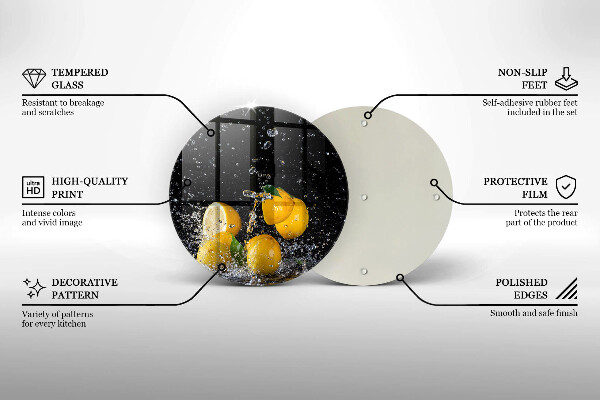De vidrio templado Fruta jugosa de limón