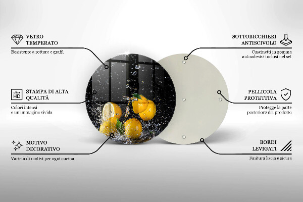 De vidrio templado Fruta jugosa de limón