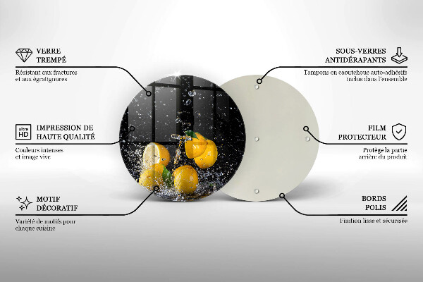 De vidrio templado Fruta jugosa de limón