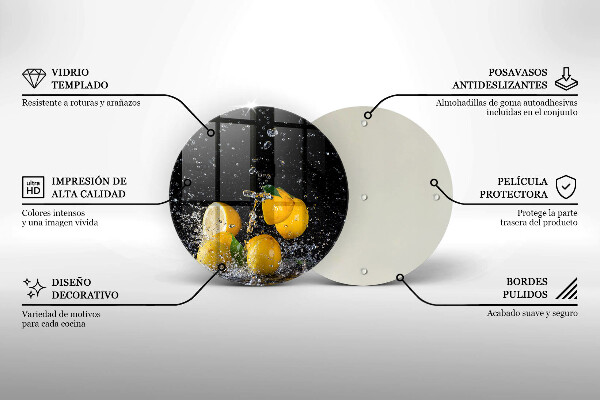 De vidrio templado Fruta jugosa de limón