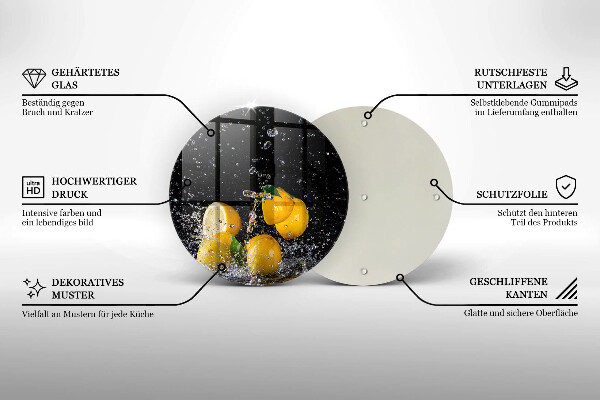 De vidrio templado Fruta jugosa de limón