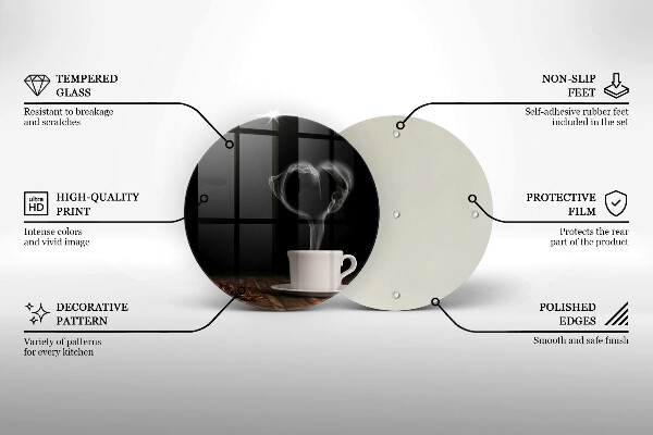De vidrio templado Corazón de taza de café
