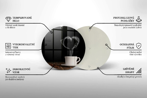 De vidrio templado Corazón de taza de café