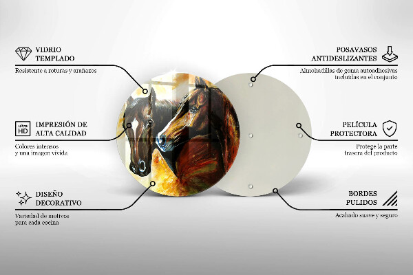 De vidrio templado Animales caballos