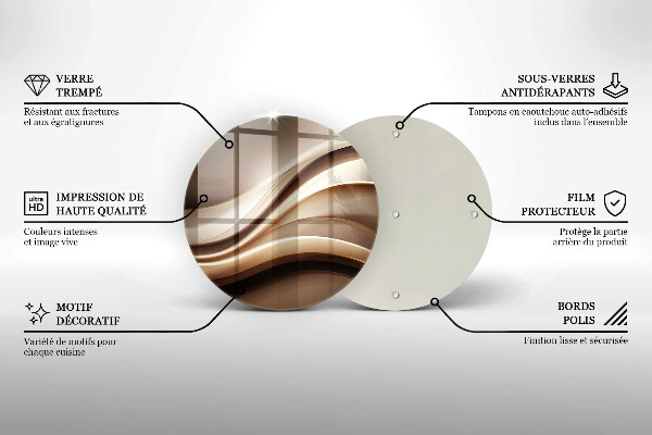 De vidrio templado Líneas suaves de abstracción