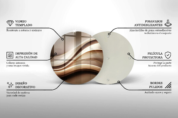 De vidrio templado Líneas suaves de abstracción