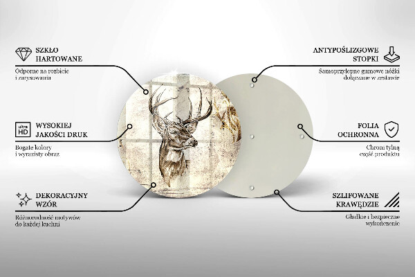 De vidrio templado Ilustración de animales ciervos