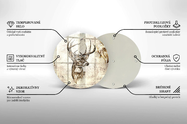 De vidrio templado Ilustración de animales ciervos