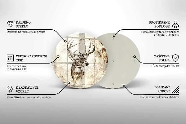 De vidrio templado Ilustración de animales ciervos