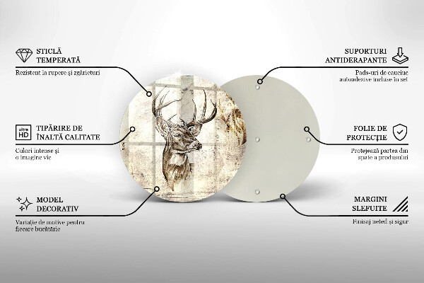 De vidrio templado Ilustración de animales ciervos