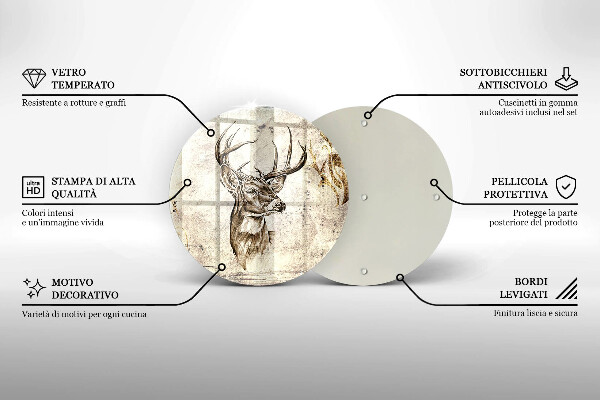 De vidrio templado Ilustración de animales ciervos