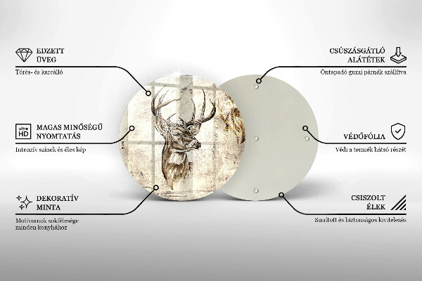 De vidrio templado Ilustración de animales ciervos