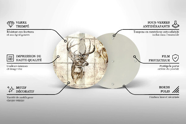De vidrio templado Ilustración de animales ciervos