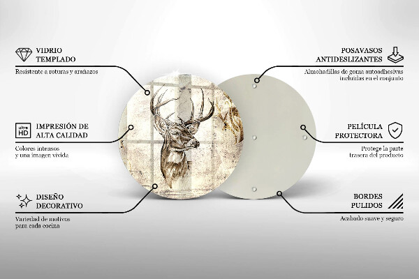 De vidrio templado Ilustración de animales ciervos