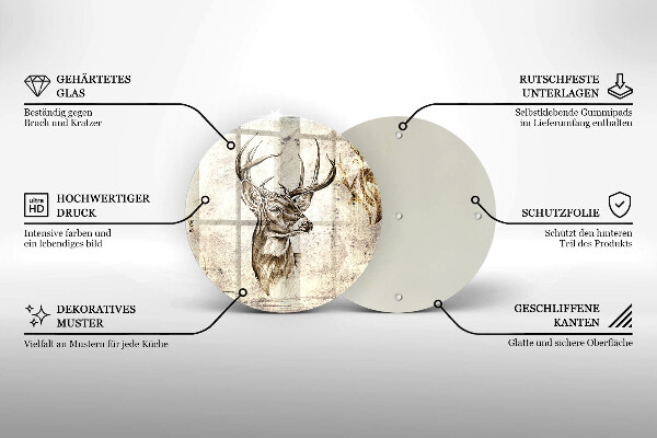 De vidrio templado Ilustración de animales ciervos