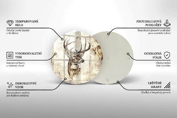 De vidrio templado Ilustración de animales ciervos