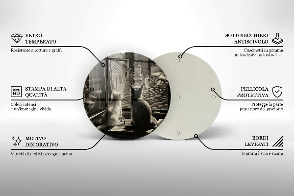De vidrio templado Ventana y ciudad de gatos