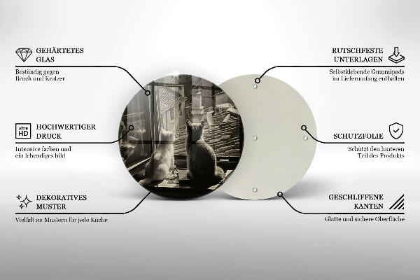 De vidrio templado Ventana y ciudad de gatos