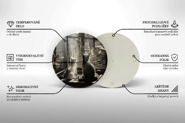 De vidrio templado Ventana y ciudad de gatos