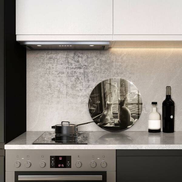 De vidrio templado Ventana y ciudad de gatos