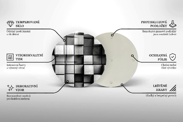 De vidrio templado Cuadrados abstractos 3d