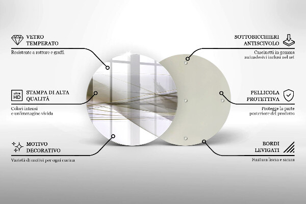 De vidrio templado Diseño de líneas abstractas