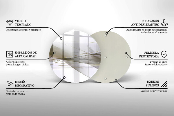 De vidrio templado Diseño de líneas abstractas