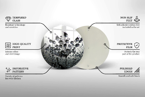 De vidrio templado Dientes de león y rocío
