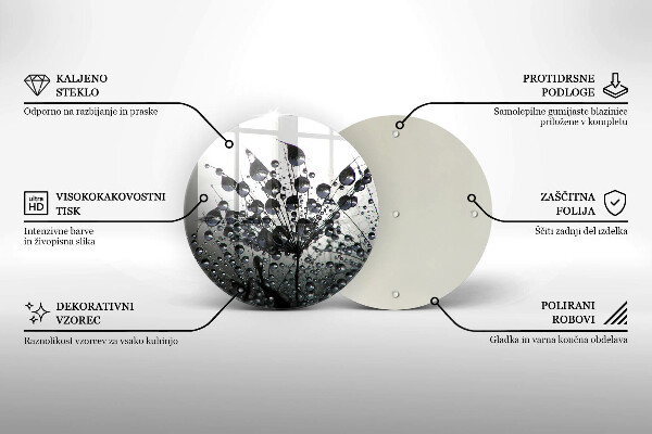 De vidrio templado Dientes de león y rocío
