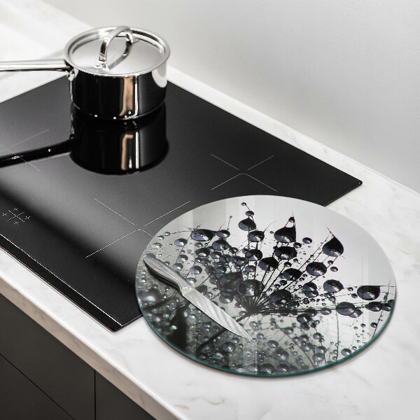 De vidrio templado Dientes de león y rocío