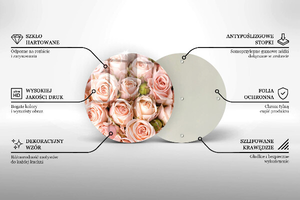 De vidrio templado Ramo de rosas delicadas