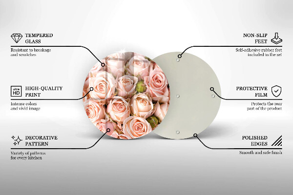 De vidrio templado Ramo de rosas delicadas