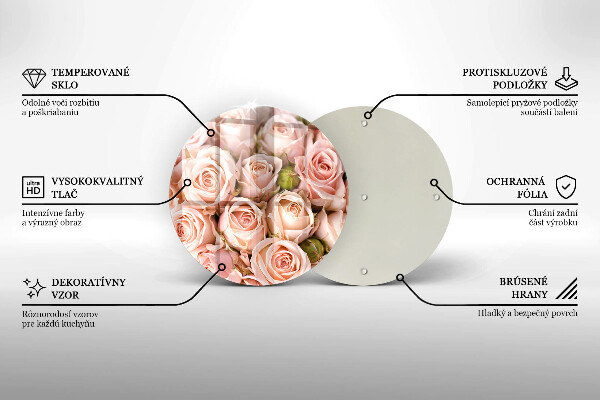 De vidrio templado Ramo de rosas delicadas