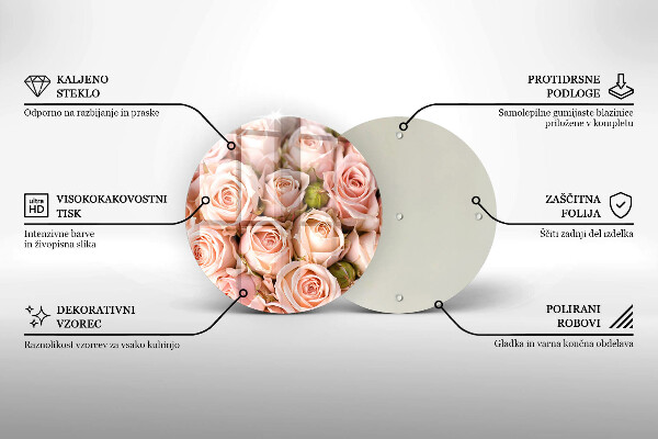 De vidrio templado Ramo de rosas delicadas