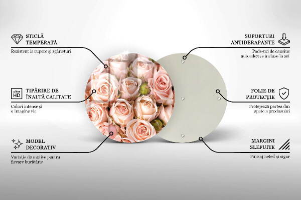 De vidrio templado Ramo de rosas delicadas