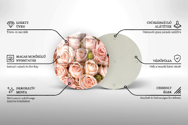 De vidrio templado Ramo de rosas delicadas