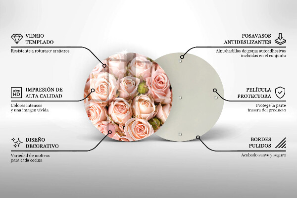 De vidrio templado Ramo de rosas delicadas