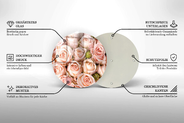 De vidrio templado Ramo de rosas delicadas