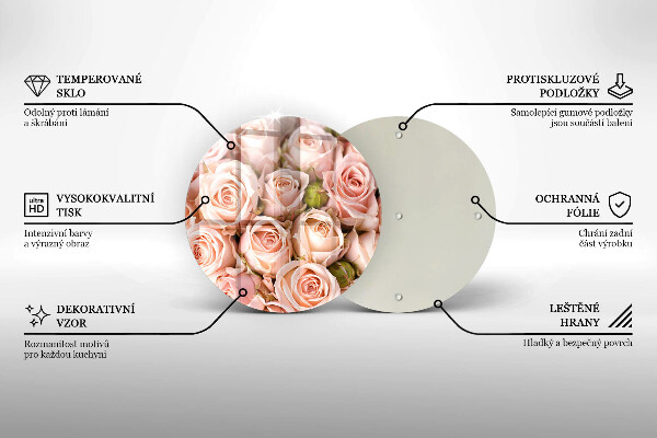 De vidrio templado Ramo de rosas delicadas