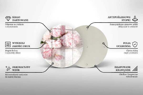 De vidrio templado Flores rosas delicadas