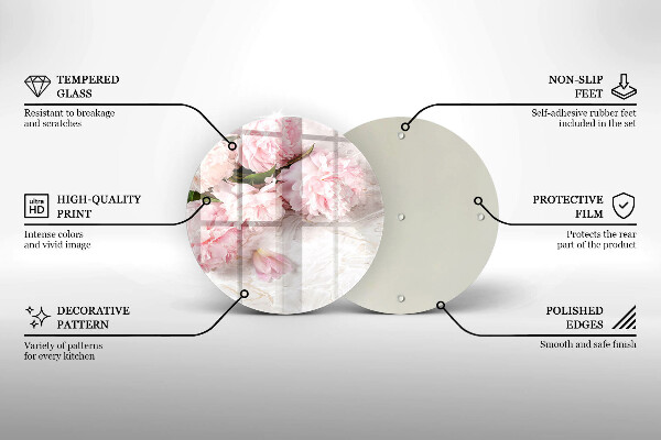 De vidrio templado Flores rosas delicadas