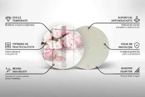 De vidrio templado Flores rosas delicadas