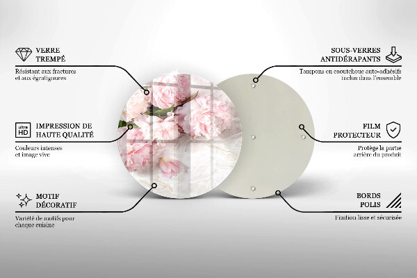 De vidrio templado Flores rosas delicadas