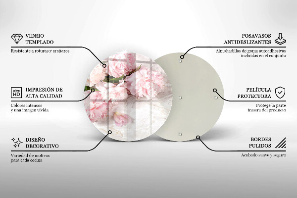 De vidrio templado Flores rosas delicadas