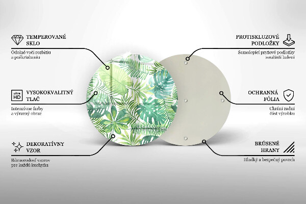 De vidrio templado Hojas boho acuarela