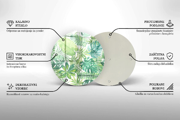 De vidrio templado Hojas boho acuarela