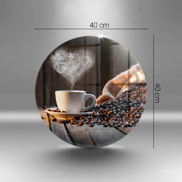 De vidrio templado Taza de café y corazón