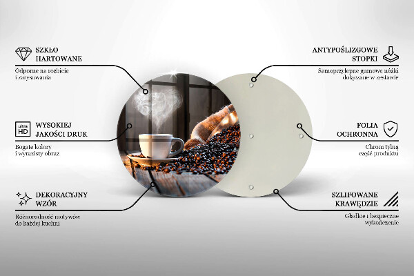 De vidrio templado Taza de café y corazón