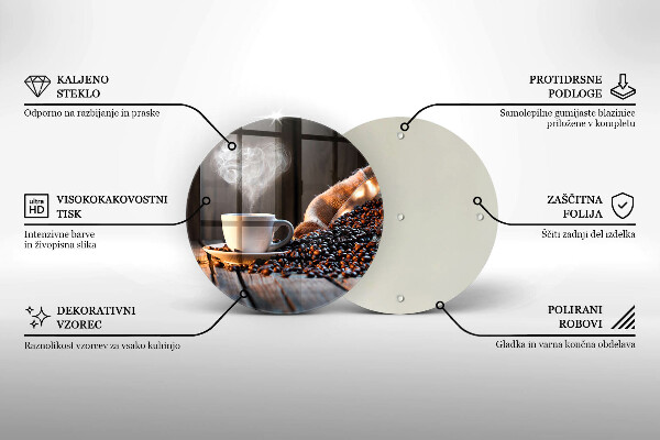 De vidrio templado Taza de café y corazón